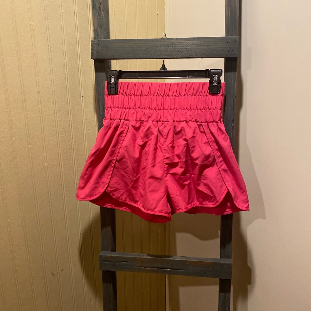Hot pink athletic shorts